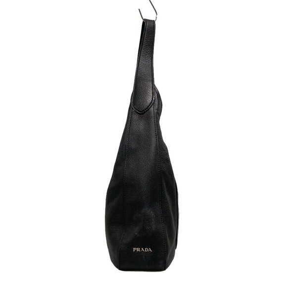 Auth PRADA Logo 1BC013 Black Leather - Shoulder Bag - Picture 4 of 16